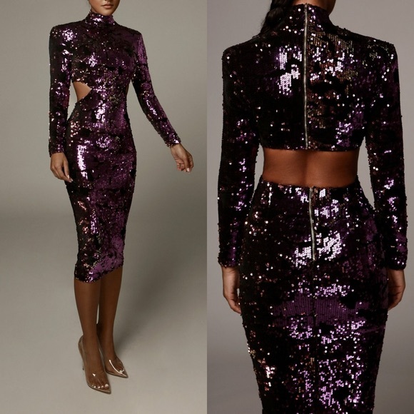 JLUXLABEL Dresses & Skirts - COPY - Purple sequin cut dress